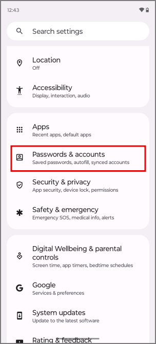 Configuración en Android