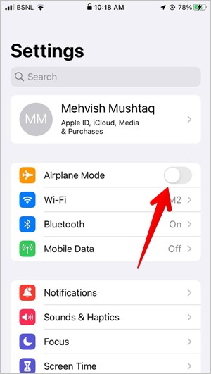 No se puede instalar el modo de avión iOS 15