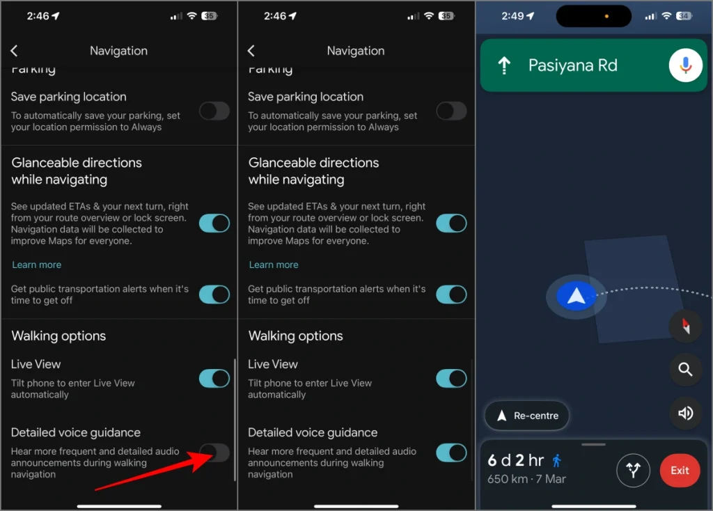 Guía de voz detallada en Google Maps