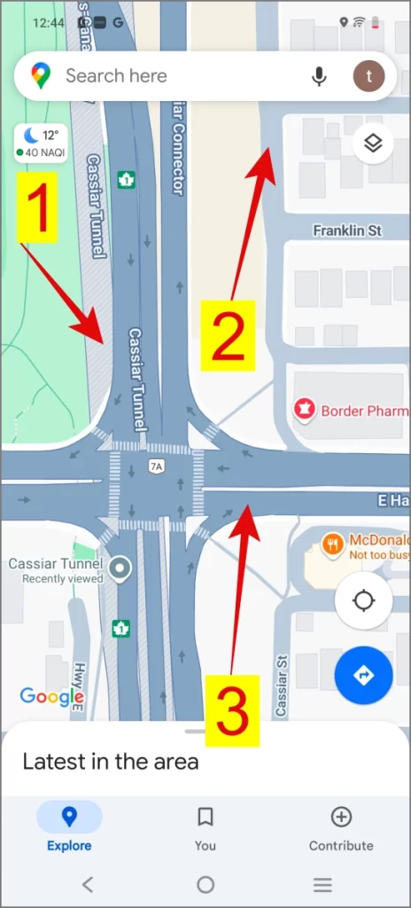 Colores de la carretera en los mapas de Google, significado 1