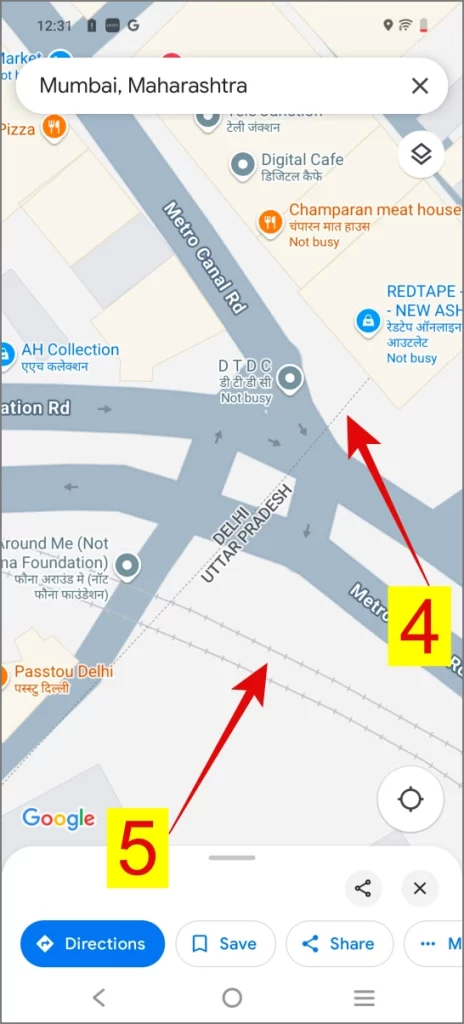 Colores de la carretera en los mapas de Google, significado 2