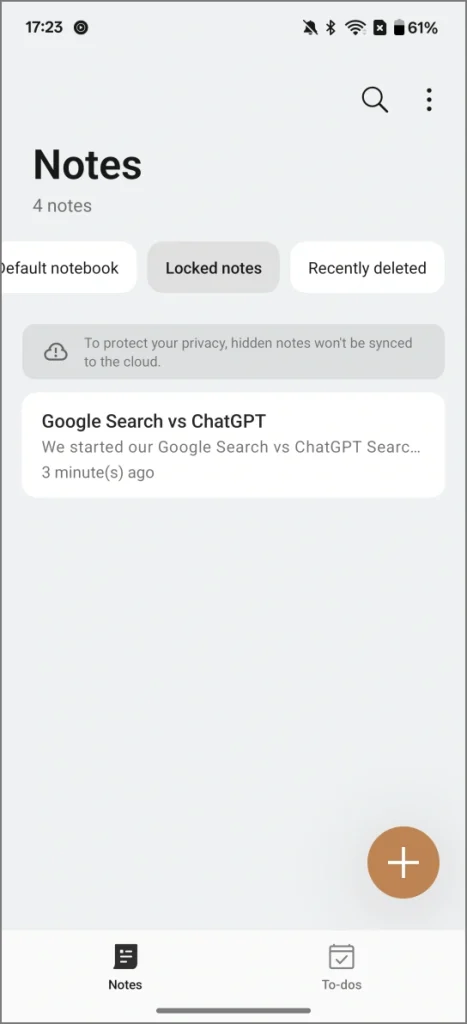 Ver notas bloqueadas en el teléfono OnePlus