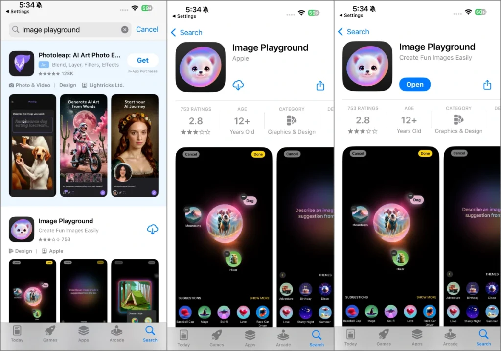 Instale la aplicación de juegos de imagen desde App Store en iPhone