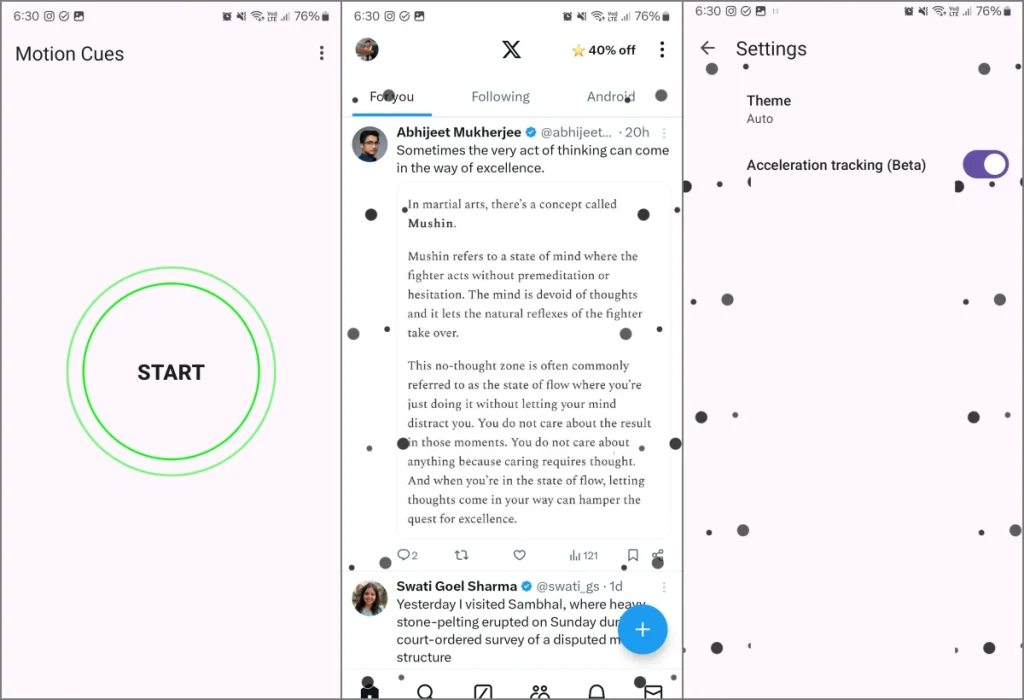 Aplicación de señales de movimiento para la función de señales de movimiento de vehículos iOS 18 en Android