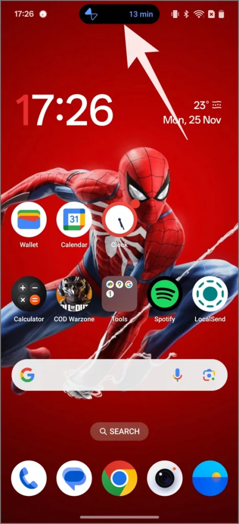 Actividades en vivo Isla dinámica en el teléfono OnePlus con OxyGenos 15