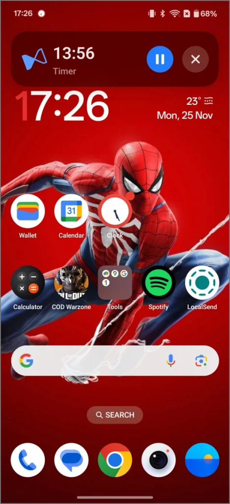 Actividades en vivo Isla dinámica en el teléfono OnePlus con OxyGenos 15