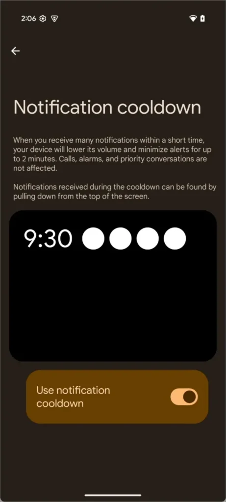 Habilitando el tiempo de reutilización de notificaciones en Android 16