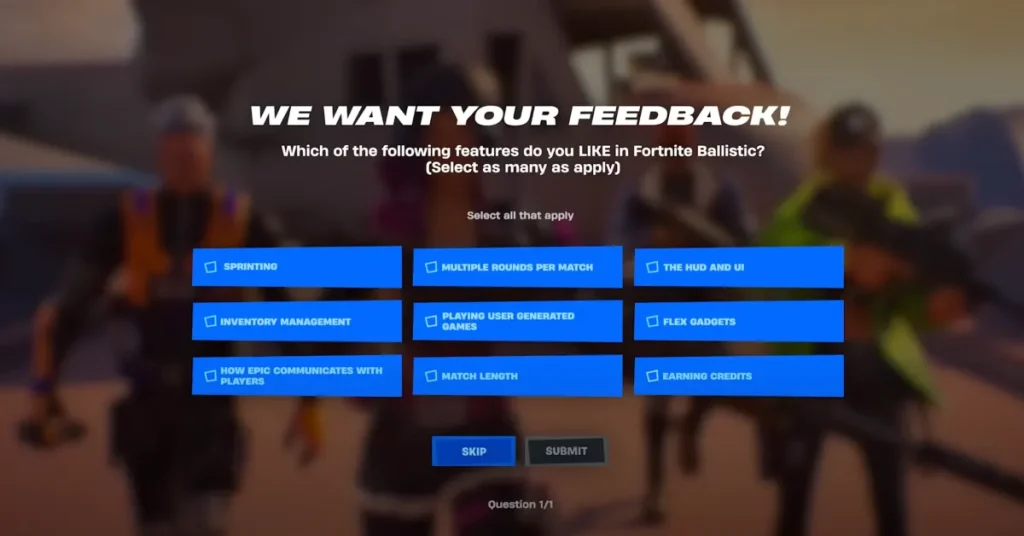 ¿Cómo dar comentarios sobre Fortnite Ballistic?