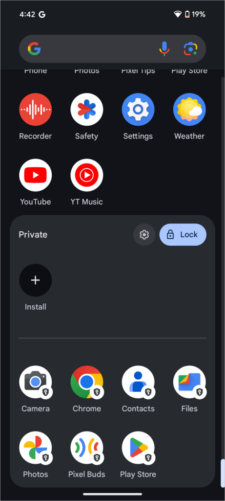Característica de espacio privado en Android 15