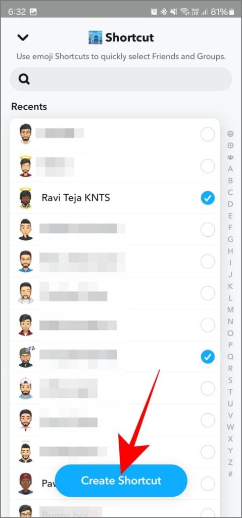 Creando un atajo de Snapchat