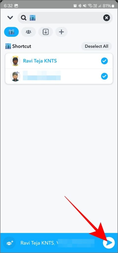 Enviar fotos a varias personas a la vez usando atajo