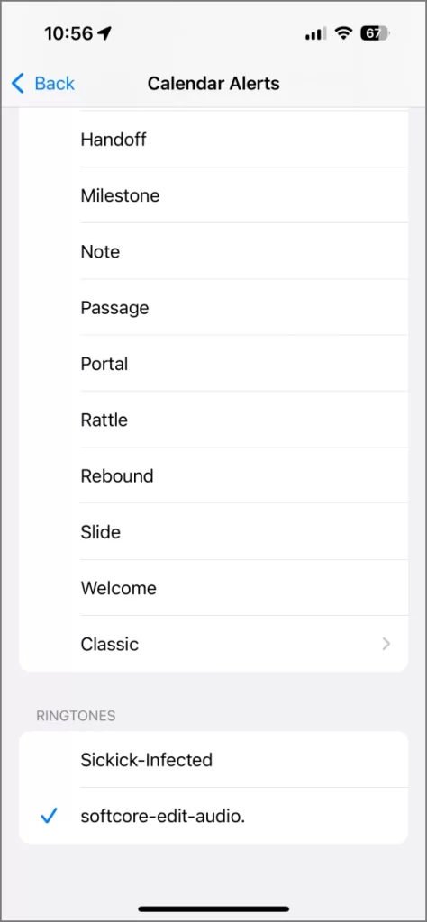 Cambiar el sonido de alertas de calendario en iPhone