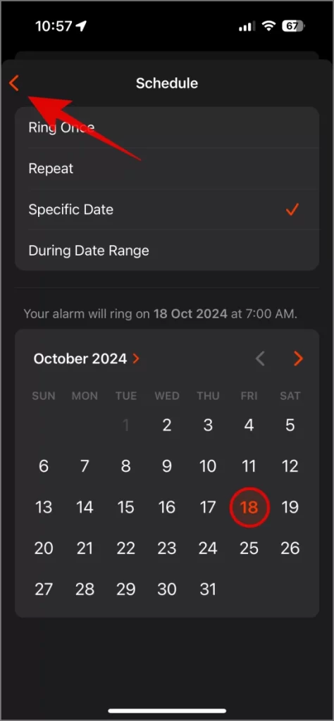 Establezca una alarma en la fecha específica en la aplicación de medianoche en iPhone