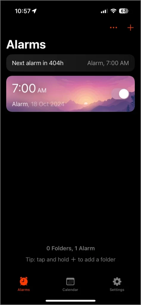 Establezca una alarma en la fecha específica en la aplicación de medianoche en iPhone