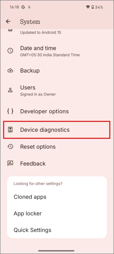 Verificar la salud de la batería y el recuento de ciclo en nada Teléfono 2a con nada OS 3.0