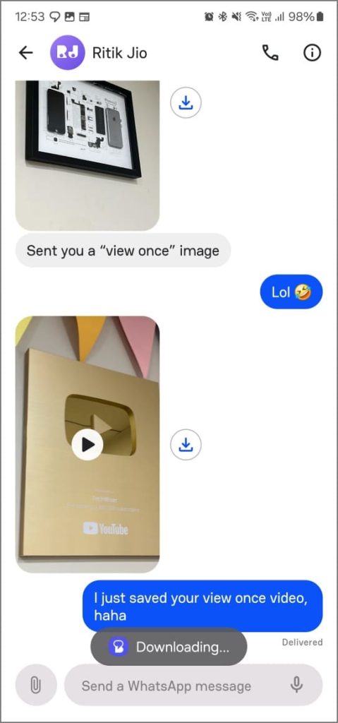 Guardar WhatsApp Vista Una vez fotos en la aplicación Beeper en Android