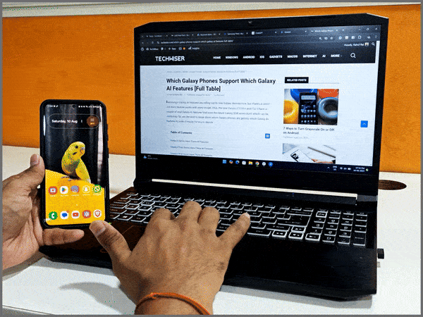 Copiar el texto del portapapeles entre el teléfono Galaxy y la PC