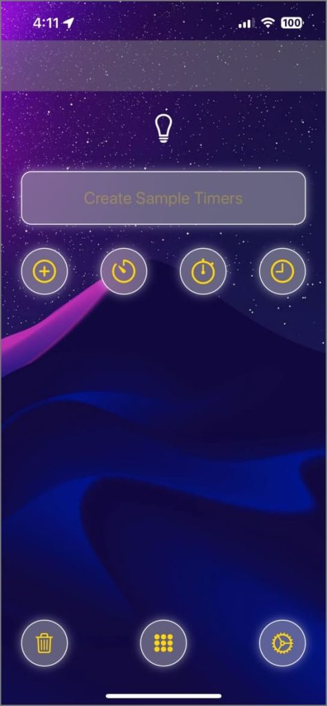 Aplicación de temporizador de antorcha para iPhone