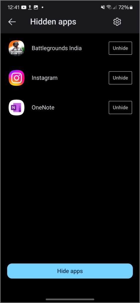 Aplicaciones ocultas en el lanzador de Android