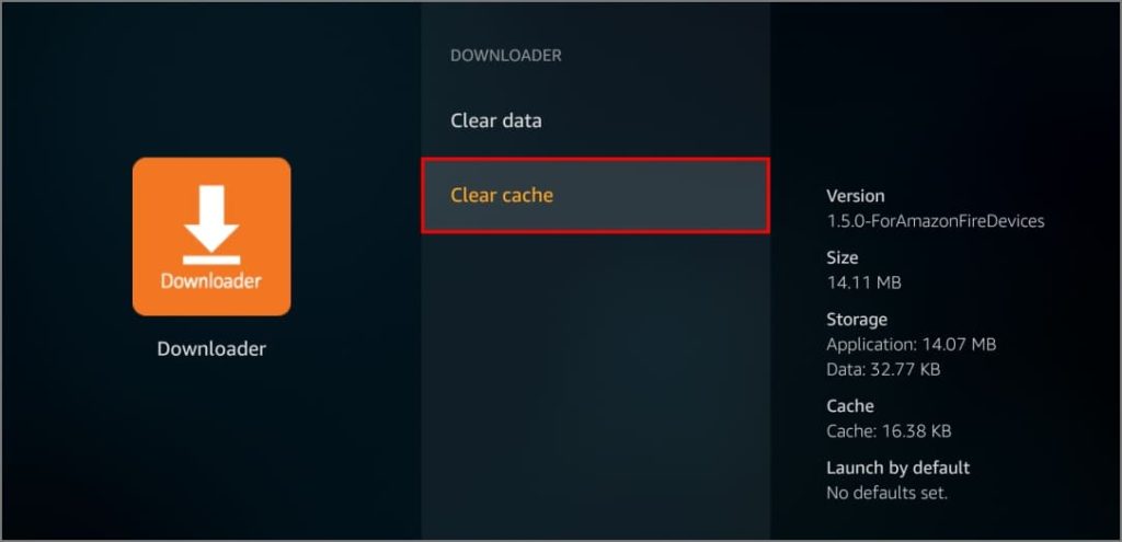 Claro de la aplicación de descarga de descarga en Amazon Fire TV Stick