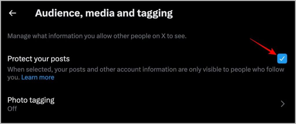 Cambiar cuenta privada o pública en el sitio web de Twitter X