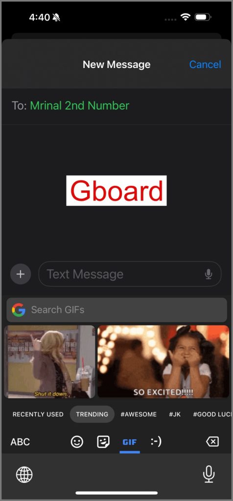Usando GIF en Gboard
