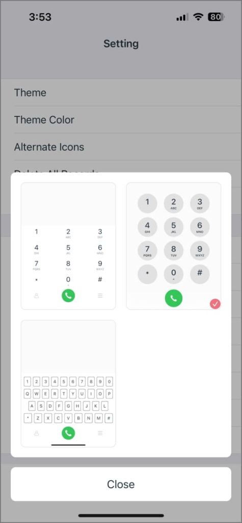 Un marcador con búsqueda T9 en iPhone