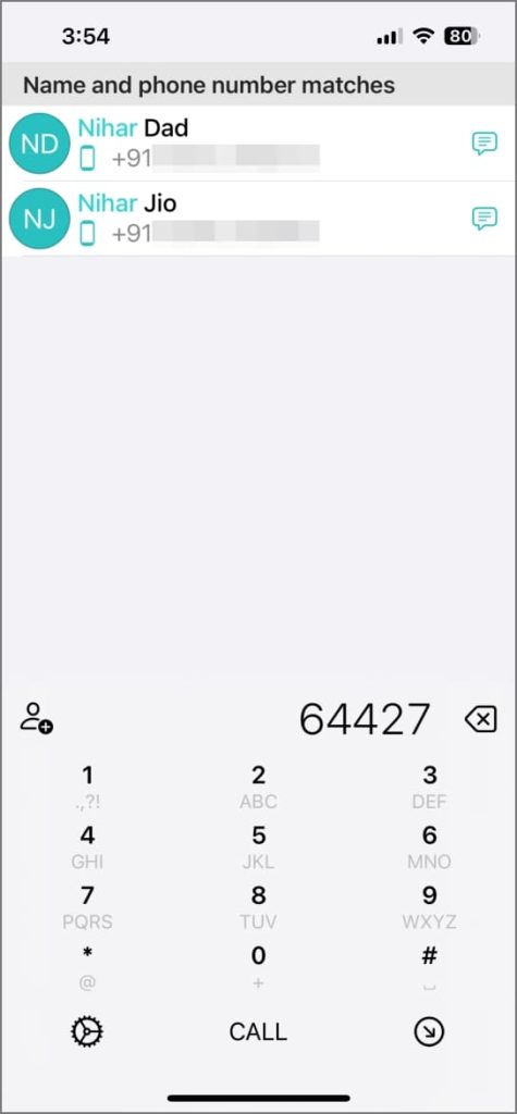 T9 Aplicación de marcador rápido en iPhone