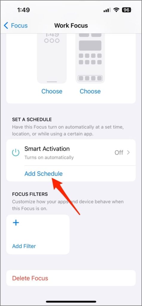 Programe el modo de enfoque en función de la ubicación en iOS 17 en iPhone