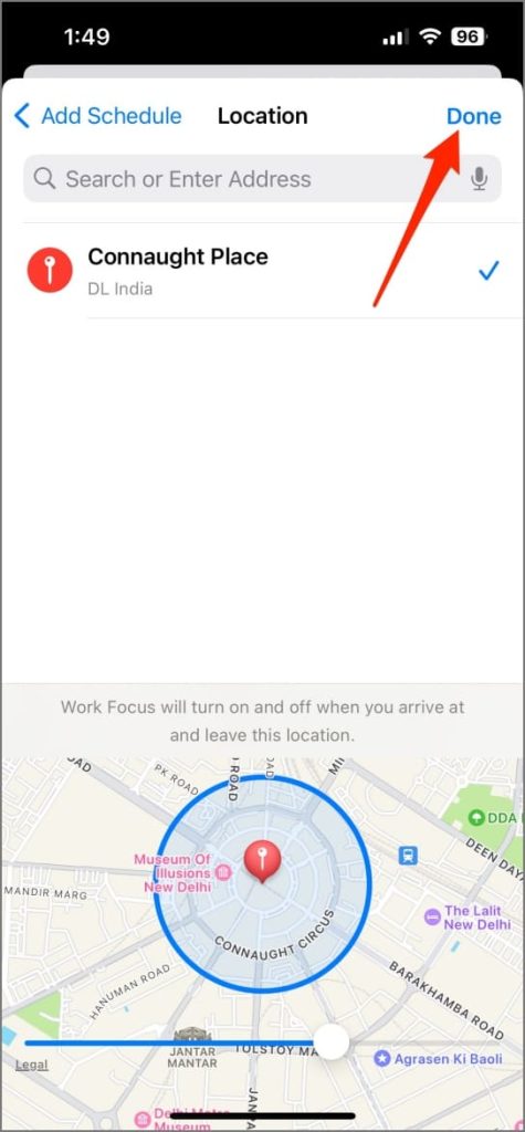 Programe el modo de enfoque en función de la ubicación en iOS 17 en iPhone