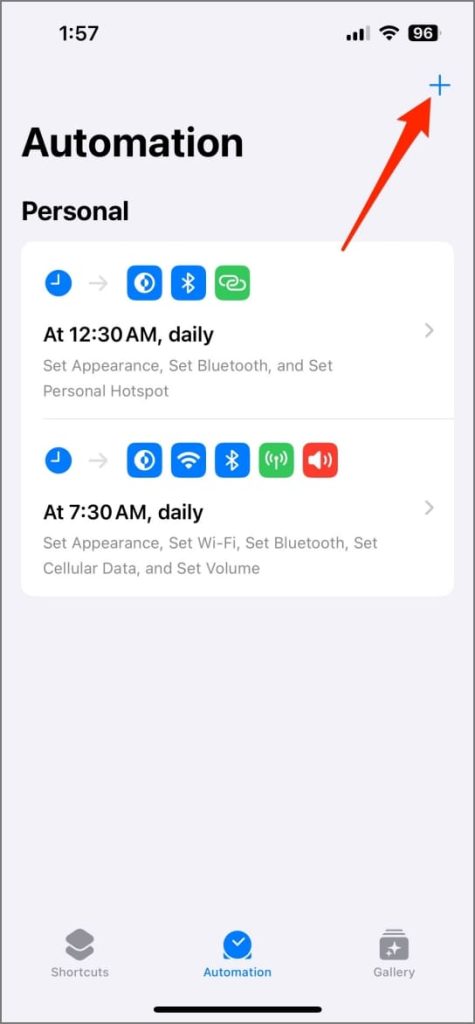 Automatización en la aplicación atajos en iPhone