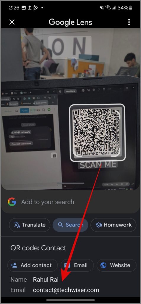 Lea el código QR usando la aplicación Google Photos