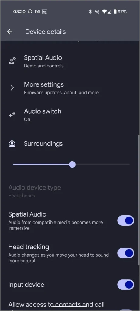 Configuración de audífonos LE de Android 16 Se espera en una interfaz de usuario 8