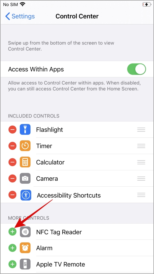 Agregue el lector NFC para controlar el centro en iPhone