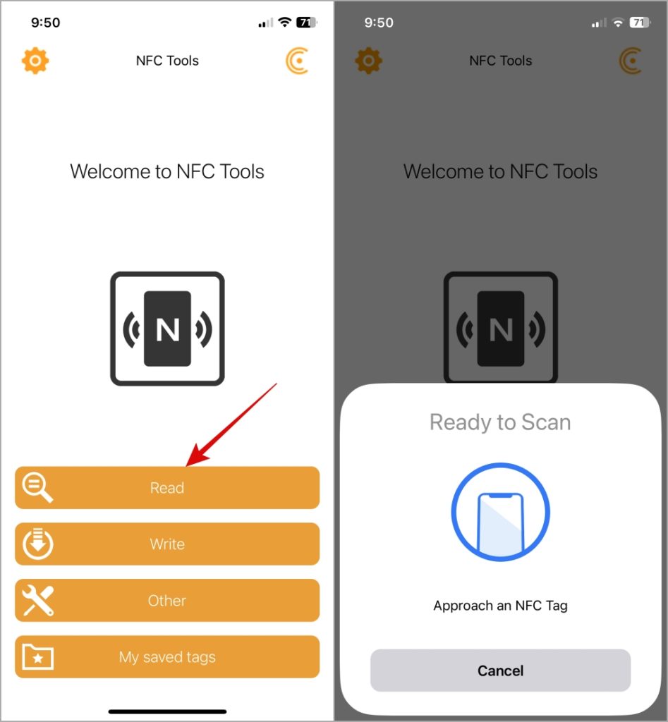 Use la aplicación de terceros para leer la etiqueta NFC en iPhone