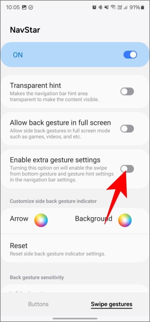 Configuración de Navstar en OneUi 6.1 en Samsung Galaxy Teléfono