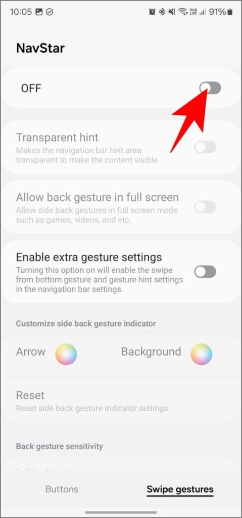 Configuración de Navstar en OneUi 6.1 en Samsung Galaxy Teléfono