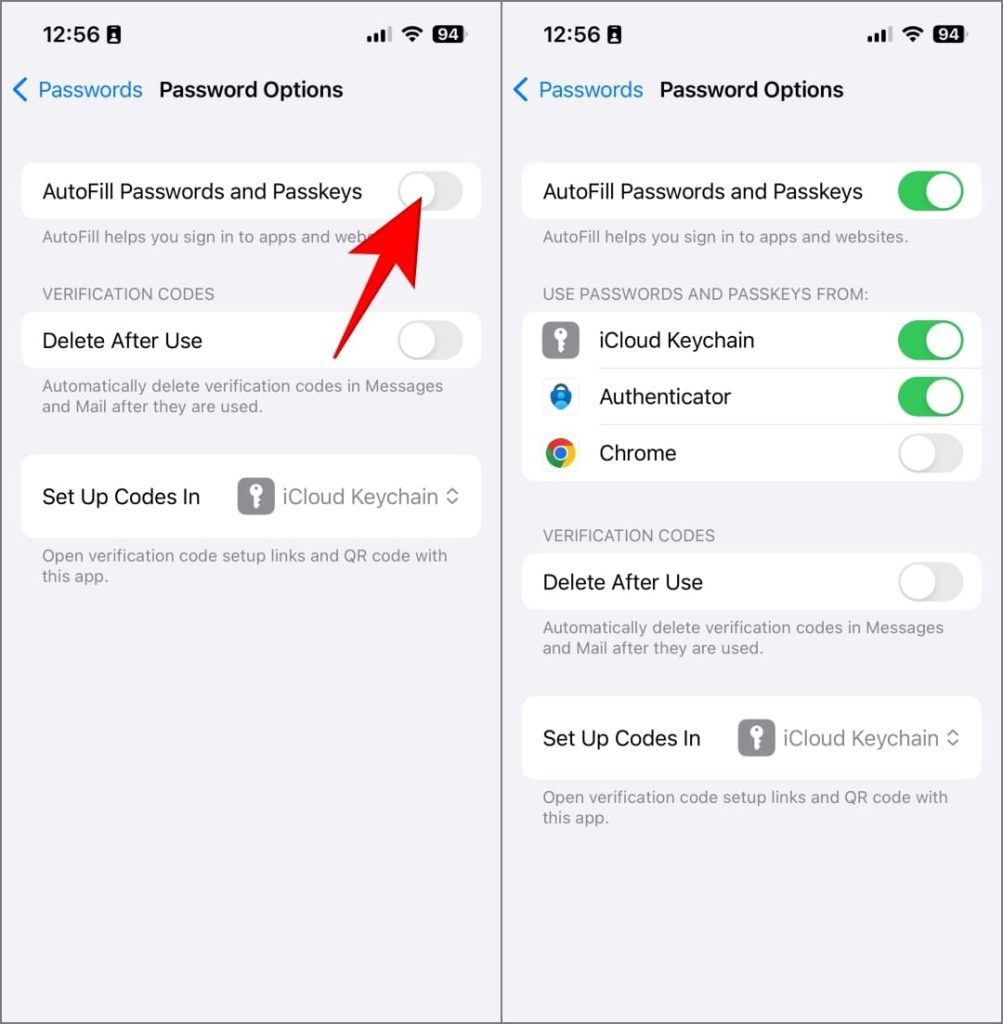 Opción de contraseñas y visitas automáticas en iPhone en iOS 17