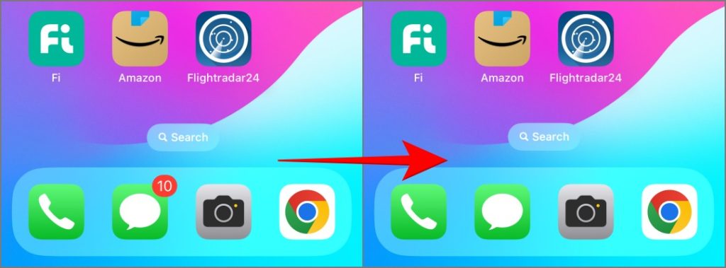 icono de la aplicación de mensajes de iPhone con y sin recuento de insignias en iOS 17