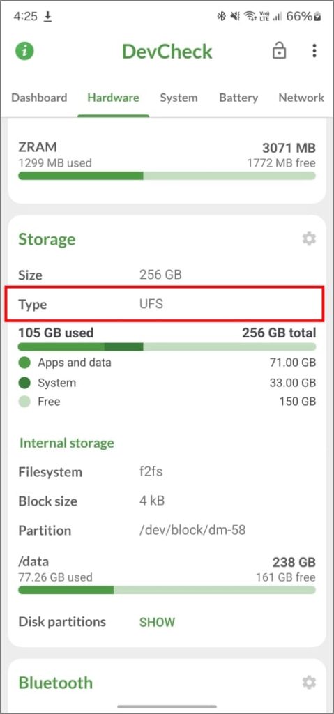 Aplicación Devcheck en Android