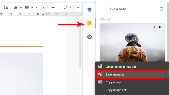 Guardar imagen en el dispositivo desde Google Mantenga el complemento