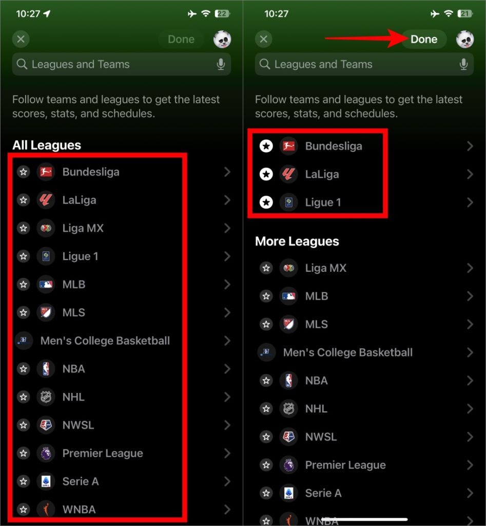 Agrega la liga a tus Apple Sports
