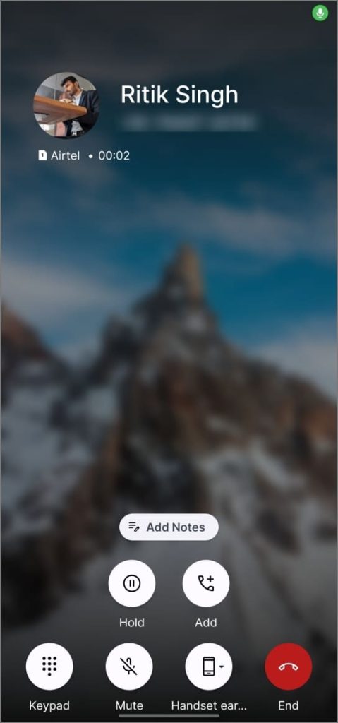 Pantalla de llamada personalizada con la aplicación de teléfono Jolt en el teléfono Android