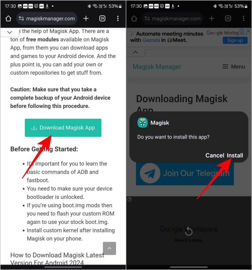 Instalación de Magisk Manager en Android