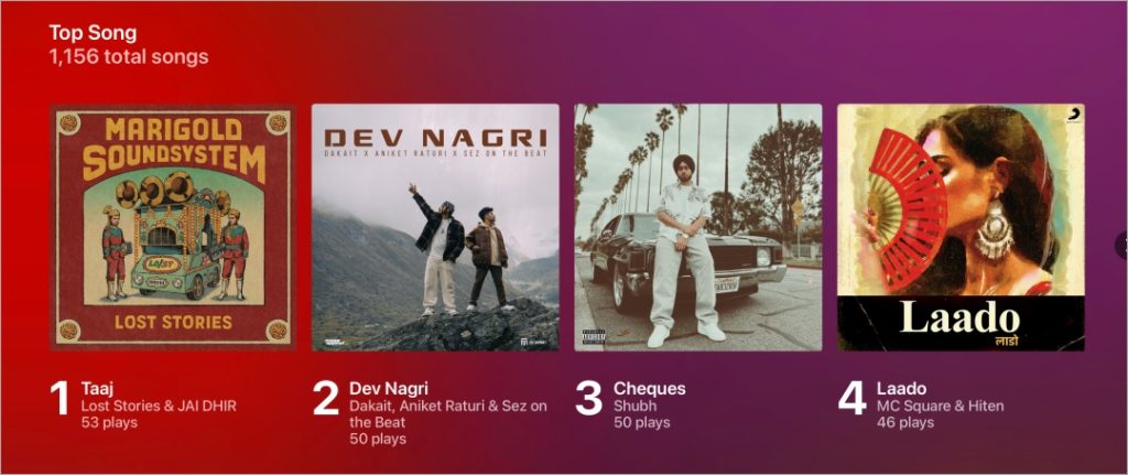 Las mejores canciones reproducen en Apple Music