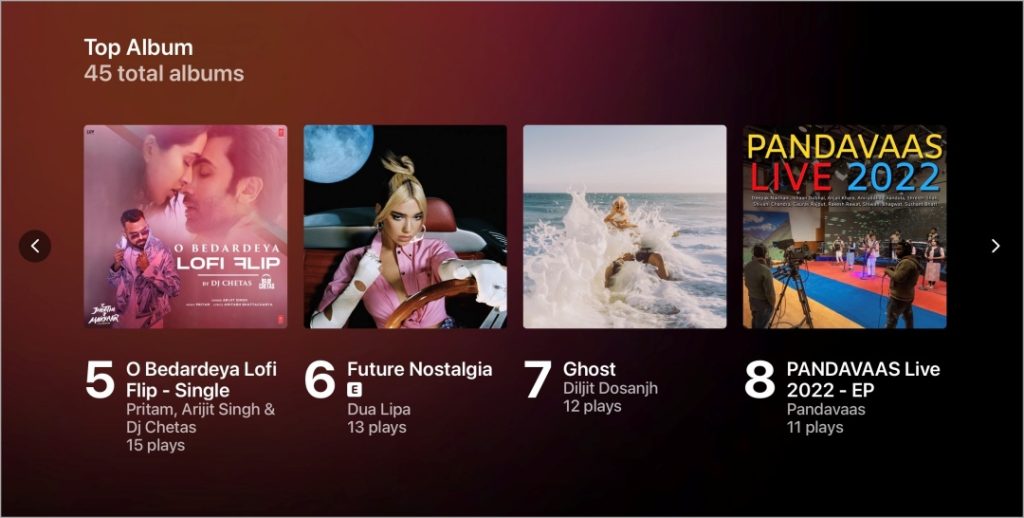 Los mejores hitos de álbumes reproducen en Apple Music