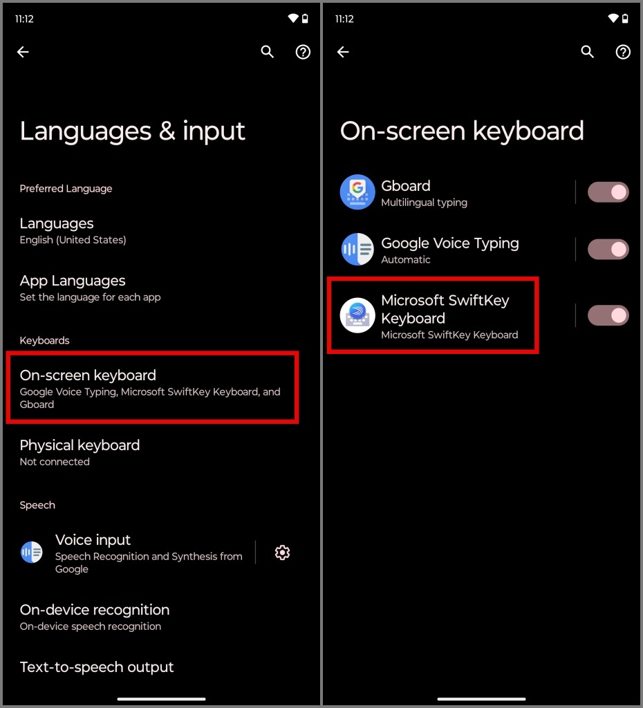 Vaya a la configuración de Microsoft Swiftkey