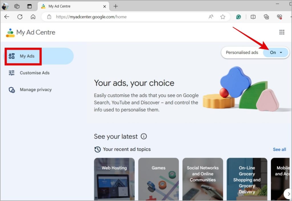 Habilitar o deshabilitar anuncios personalizados en YouTube