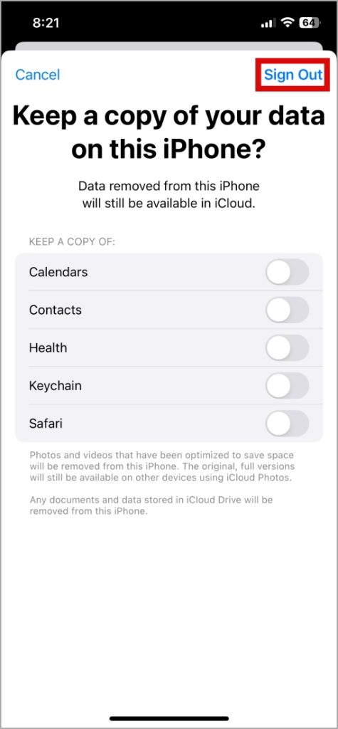 Confirmar firmar de iCloud en iPhone