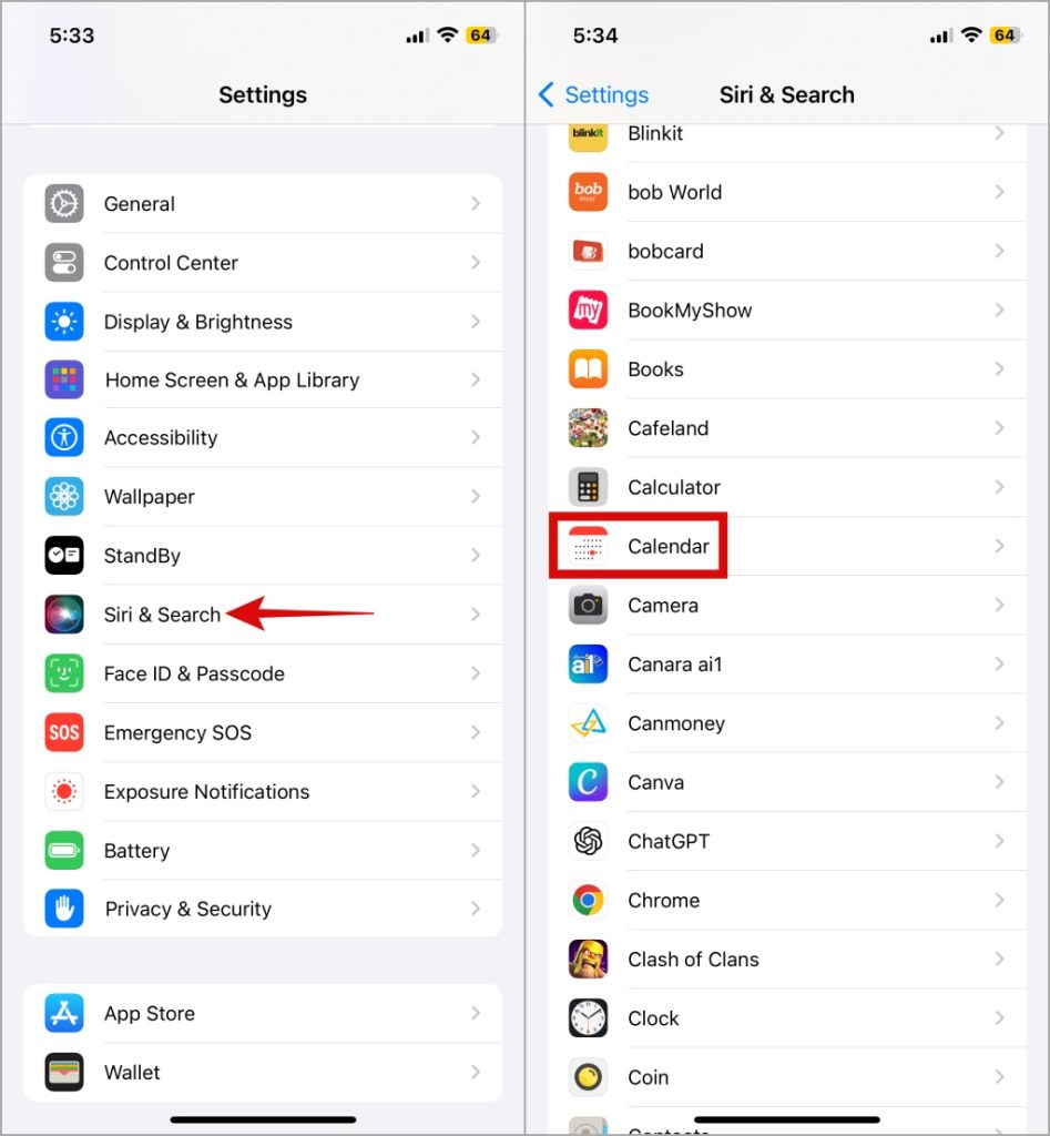 Siri y configuración de búsqueda en iPhone